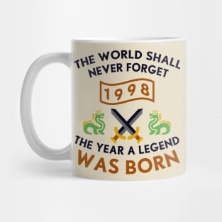 1998 The Year A Legend Was Born Dragons and Swords Design Mug